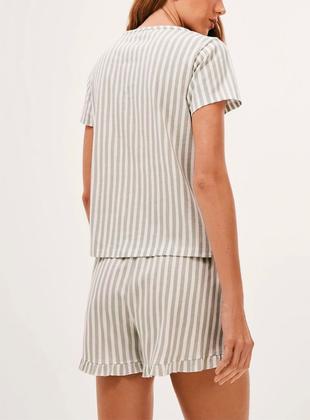Imagem de Pijama Curto Hering Intimates 7BYP Feminino Estampado Frufru Algodão T. P/XG