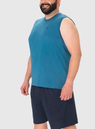 Imagem de Pijama Curto Malwee 1000130762 Masculino Plus Size Regata Malha Algodão T. G1/G4