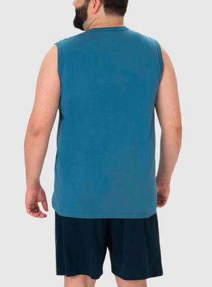 Imagem de Pijama Curto Malwee 1000130762 Masculino Plus Size Regata Malha Algodão T. G1/G4