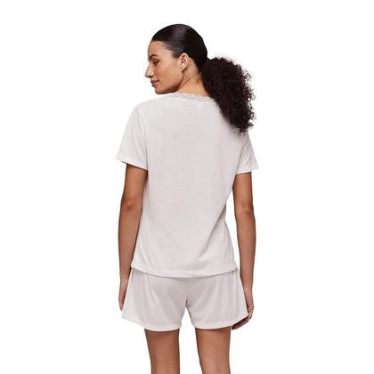 Imagem de Pijama Curto Off White Com Renda Hering 7CQD