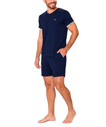 Imagem de Pijama Curto Podiun 258040 Masculino Gola V Viscolycra T. M/XG
