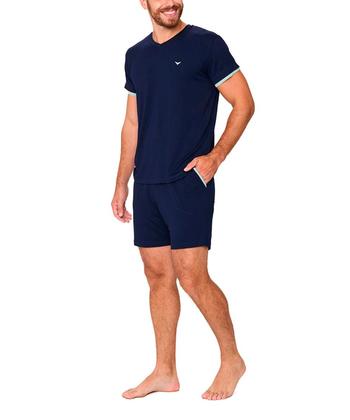 Imagem de Pijama Curto Podiun 258040X Masculino Plus Size Gola V Viscolycra T. G1/G3
