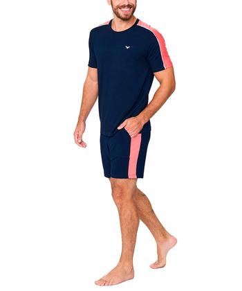 Imagem de Pijama Curto Podiun 258053 Masculino Recortes Viscolycra T. M/GG