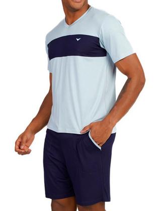 Imagem de Pijama Curto Podiun 258124 Masculino Gola V Viscolycra T. M/XG