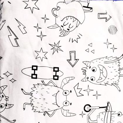 Imagem de Pijama de colorir infantil desenhar para menino verão curto