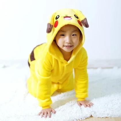 Imagem de Pijama De Flanela Para Crianças Com Estampa Do Pikachu, Macio E Quente, Fantasia De Cosplay, Roupa
