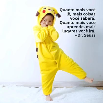 Imagem de Pijama De Flanela Para Crianças Com Estampa Do Pikachu, Macio E Quente, Fantasia De Cosplay, Roupa