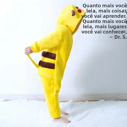 Imagem de Pijama De Flanela Para Crianças Com Estampa Do Pikachu, Macio E Quente, Fantasia De Cosplay, Roupa