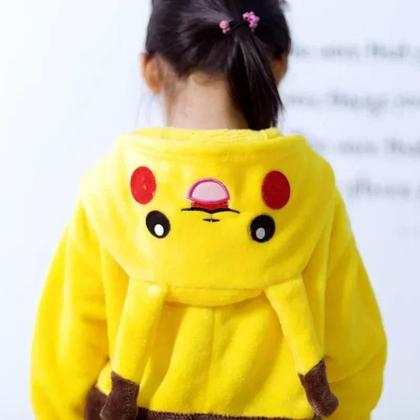 Imagem de Pijama De Flanela Para Crianças Com Estampa Do Pikachu, Macio E Quente, Fantasia De Cosplay, Roupa