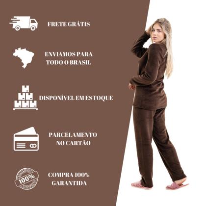 Imagem de Pijama De Inverno Plush Quentinho Pelinhos Tecido Mantinha Frio Inverno