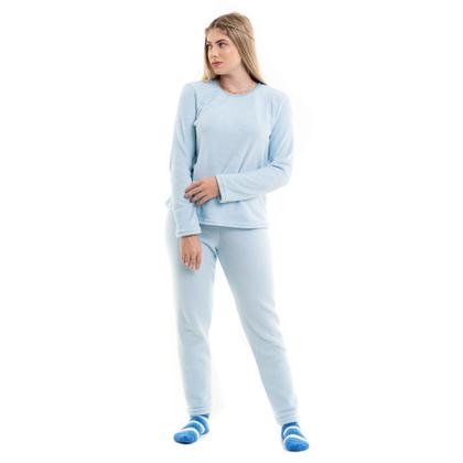 Imagem de Pijama De Inverno Plush Quentinho Pelinhos Tecido Mantinha Frio Inverno
