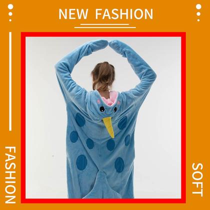 Imagem de Pijama de macacão COSUSKET Snug Fit, unissex, flanela para adultos