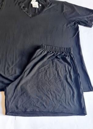 Imagem de Pijama de viscose M preto curto docemel