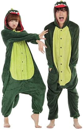 Imagem de Pijama Dinossauro Adulto Com Capuz 100% Algodão Antialérgico A Pronta Entrega
