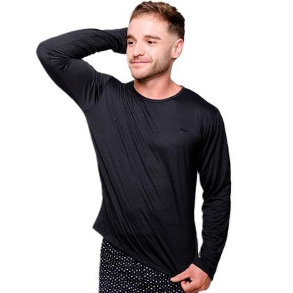 Imagem de Pijama Diones Calça Poá Manga Longa Frio Masculino Plus Size