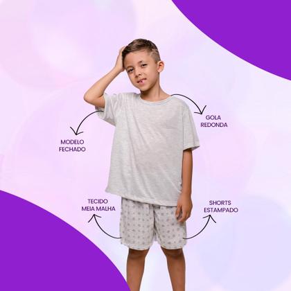 Imagem de Pijama Diones Com Shorts Estampado e Conforto Infantil