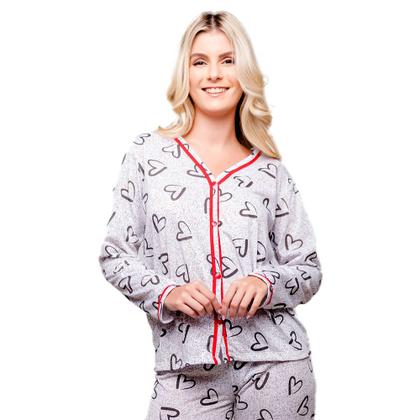 Imagem de Pijama Diones Feminino Estampado Americano Manga Comprida