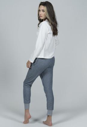 Imagem de Pijama Feminino Adolescente Inverno Gola V Longo