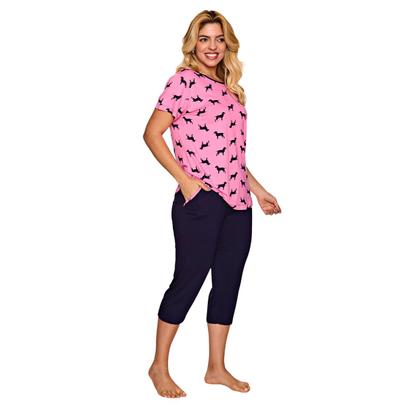 Imagem de Pijama Feminino Adulto Pescador Manga Curta Estampado