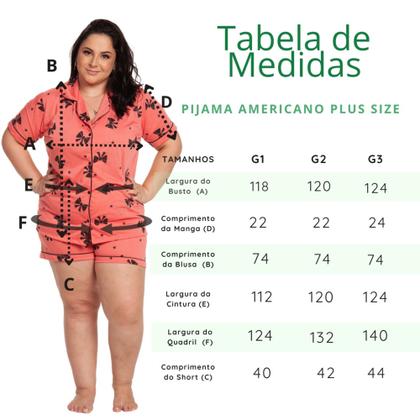 Imagem de Pijama Feminino Americano Plus Size 