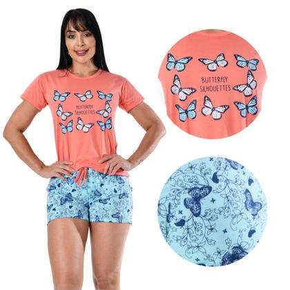 Imagem de Pijama Feminino com Manga Confortável Shortdoll Verão