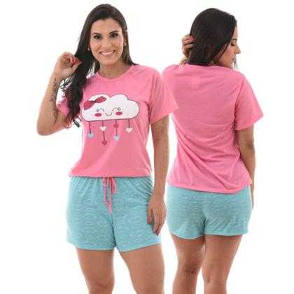 Pijama Feminino com Manga Confortável Shortdoll Verão - Prikéta Pijamas Imagem de Pijama Feminino com Manga Confortável Shortdoll Verão