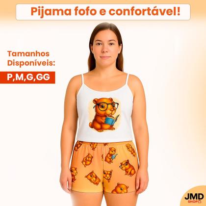 Imagem de Pijama Feminino Conjunto Estampado Leve e Confortável P ao GG