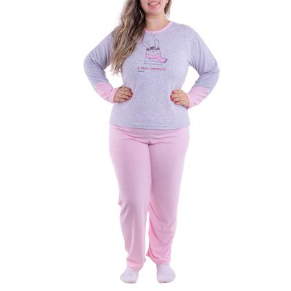 Imagem de Pijama feminino de inverno plush PLUS SIZE SOPHIA Victory