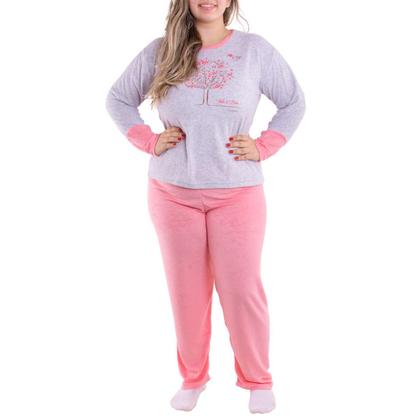 Imagem de Pijama feminino de inverno plush PLUS SIZE SOPHIA Victory