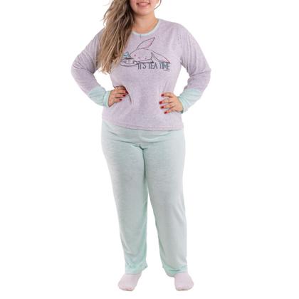 Imagem de Pijama feminino de inverno plush PLUS SIZE SOPHIA Victory