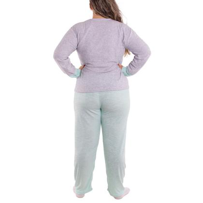 Imagem de Pijama feminino de inverno plush PLUS SIZE SOPHIA Victory