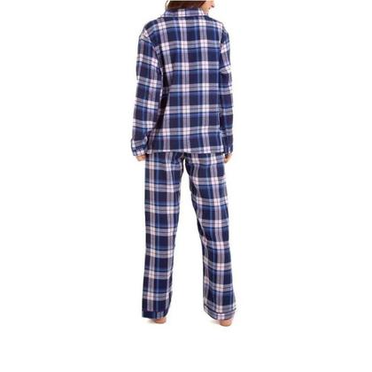 Imagem de Pijama Feminino Flanela Xadrez Azul 100% Algodão