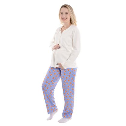 Imagem de Pijama Feminino Gestante Canelado Madam Victory