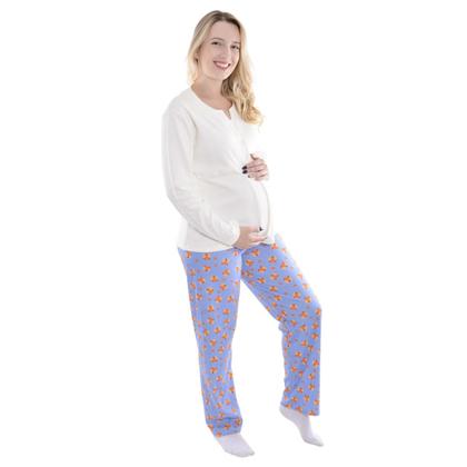 Imagem de Pijama Feminino Gestante Canelado Madam Victory