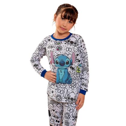 Imagem de Pijama Feminino Infantil Manga Longa Colorir Festa Pijama Tendencia Presente Criança