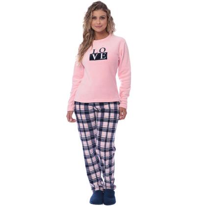 Imagem de Pijama Feminino Inverno Longo Soft Majestosa Fleece Adulto