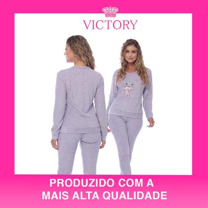 Imagem de Pijama Feminino Longo Adulto Plush Quente Inverno Victory