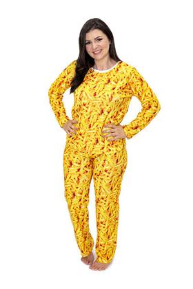 Imagem de Pijama Feminino Longo Divertido e Roupa Pet Batata Frita