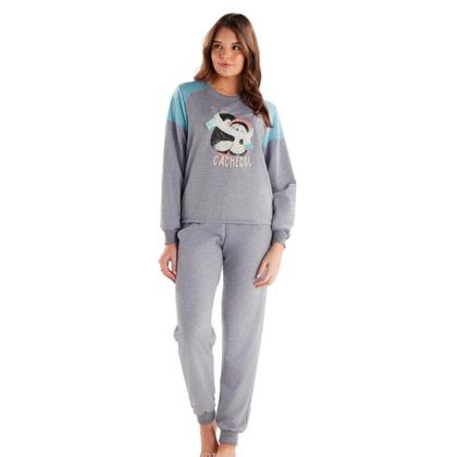 Imagem de Pijama Feminino Longo Moletinho Pzama 40488 Pinguim