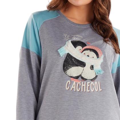Imagem de Pijama Feminino Longo Moletinho Pzama 40488 Pinguim