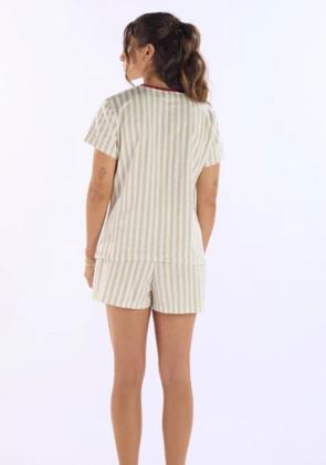 Imagem de Pijama Feminino Manga Curta com Short Algodão Pzama 40534