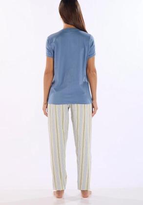 Imagem de Pijama Feminino Meia Manga Com Calça Algodão 100244