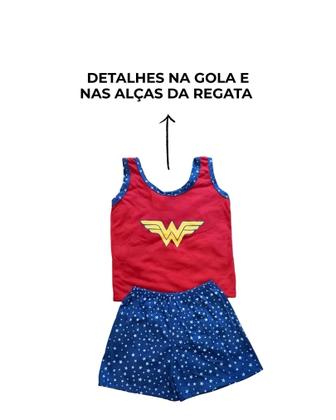 Imagem de Pijama Feminino Plus Size Adulto Personagem Baby Dool Regata Shorts Curto Macio Confortável