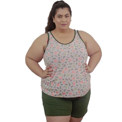Imagem de Pijama Feminino Plus Size algodão Short, Regata Bata G6,G7,G8,G10