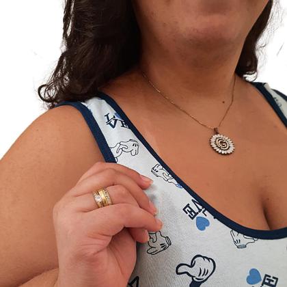Imagem de Pijama Feminino Plus Size  algodão Short, Regata Bata