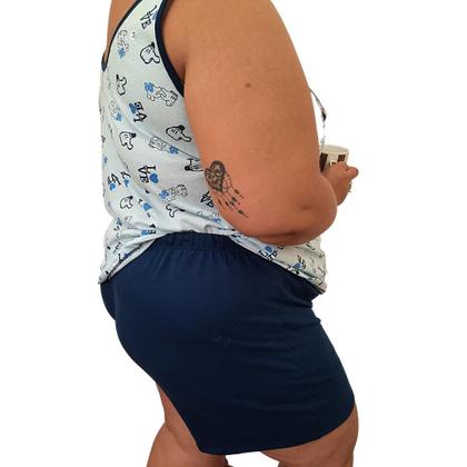 Imagem de Pijama Feminino Plus Size  algodão Short, Regata Bata