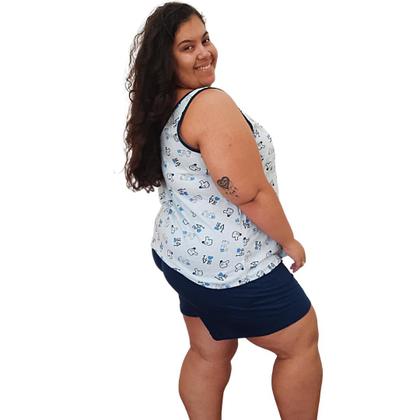Imagem de Pijama Feminino Plus Size  algodão Short, Regata Bata