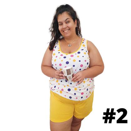 Imagem de Pijama Feminino Plus Size  algodão Short, Regata Bata