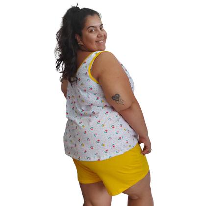 Imagem de Pijama Feminino Plus Size  algodão Short, Regata Bata