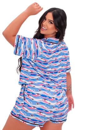 Imagem de Pijama Feminino Plus Size Americano Estampado